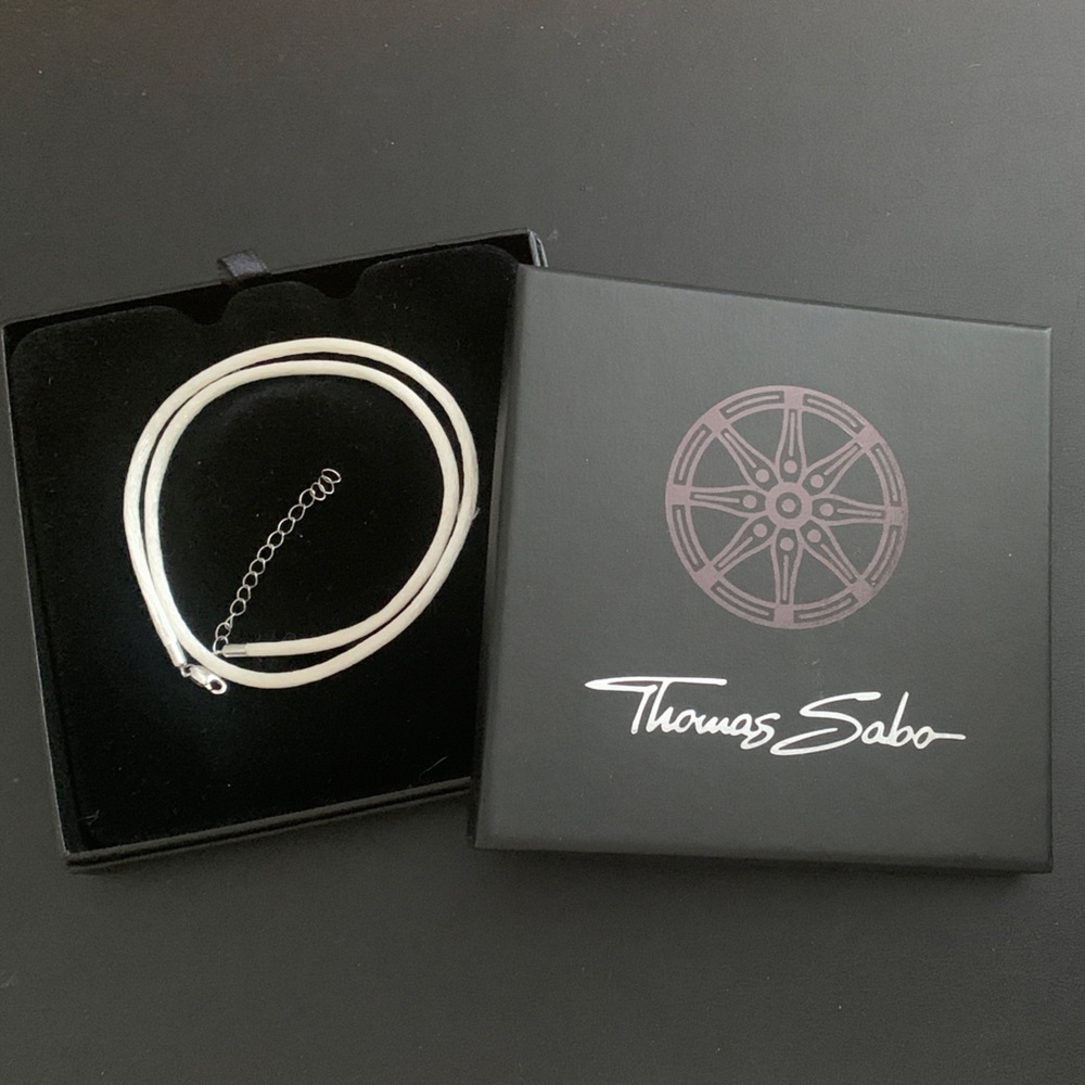 Thomas Sabo Silver & White/Silk necklace - 16-18 inches, box not included